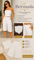 Set Bermuda Blanco Elegance – Top Strapless y Bermuda Premium