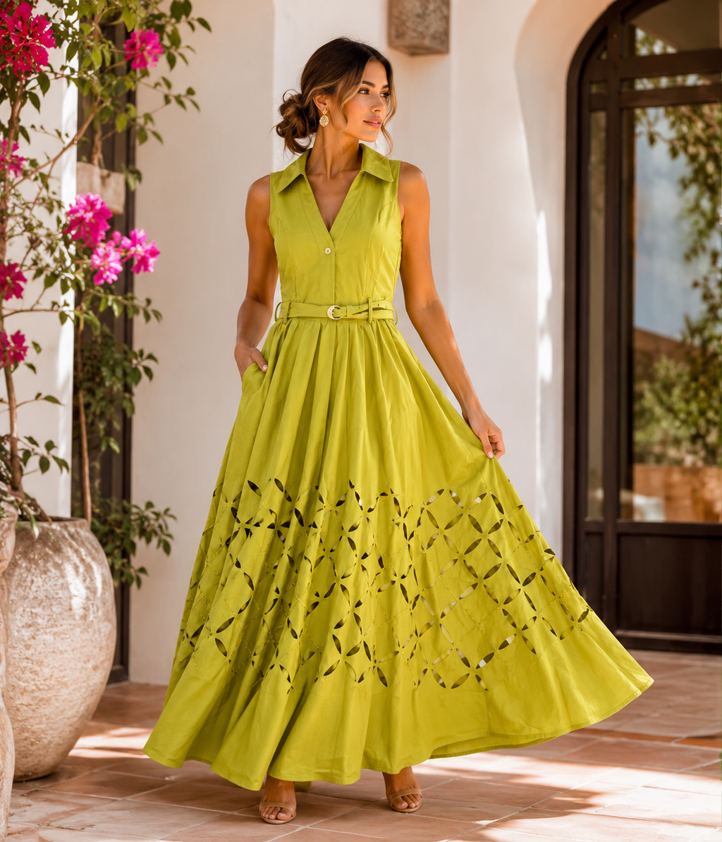 VESTIDO VERDE OLIVA