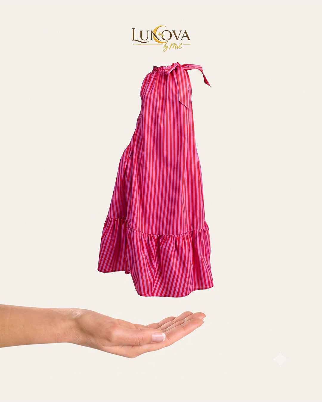 Vestido rosa rayas