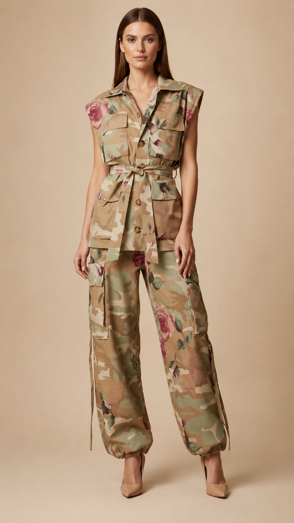 Set Camuflaje Floral Premium – Chaleco y Pantalón Cargo