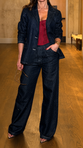 Denim Glamour con Corset Burgundy