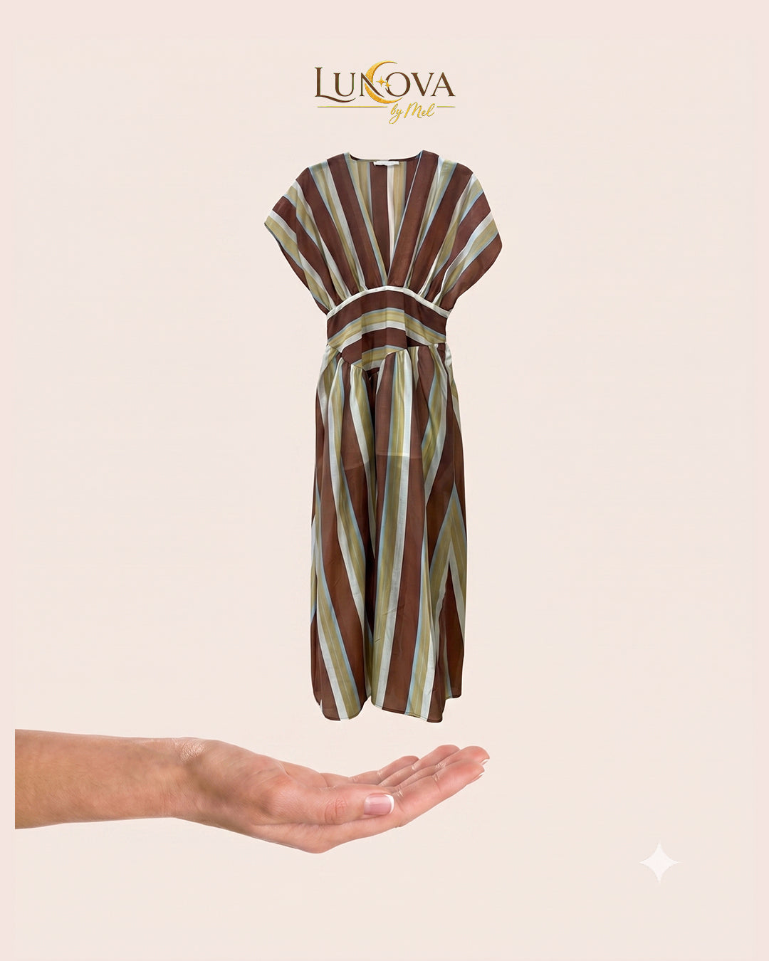 Vestido rayas marrón