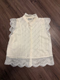 Camisa  con encaje beige