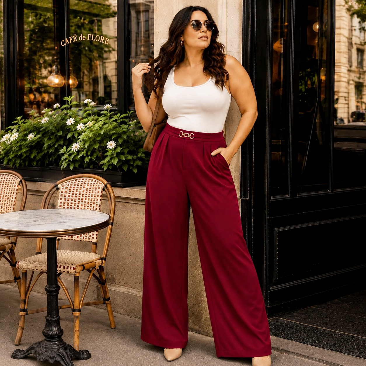 PANTALÓN BURGUNDY PLUS SIZE