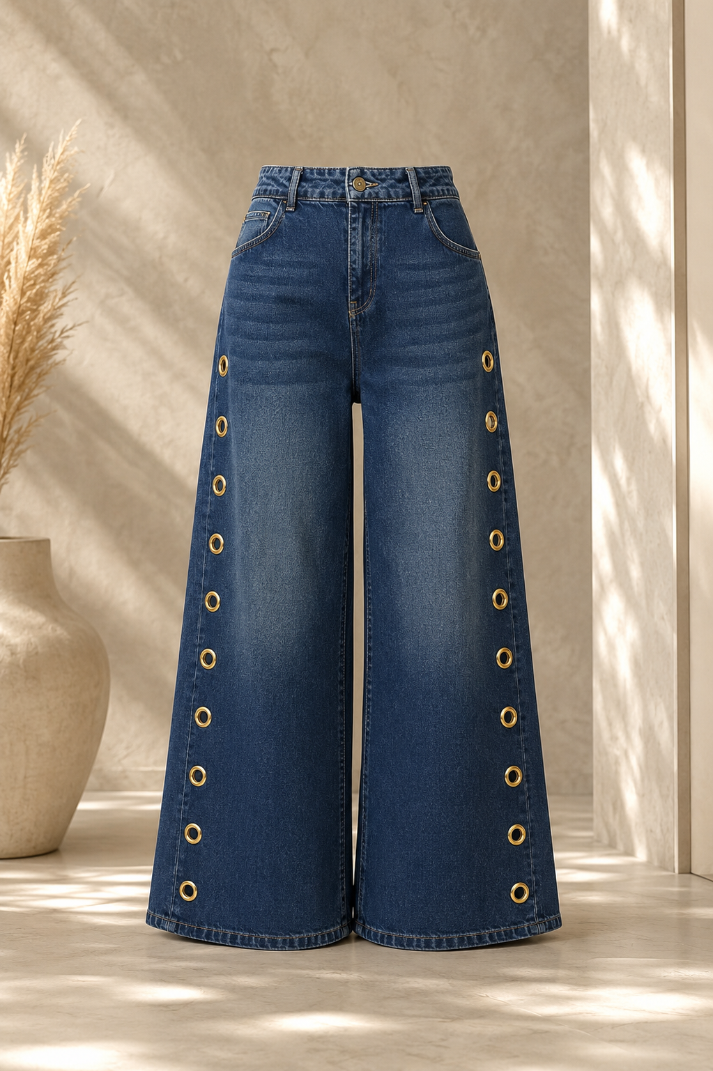Jean con argollas doradas