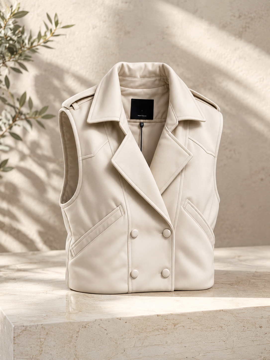 Vest beige y negro