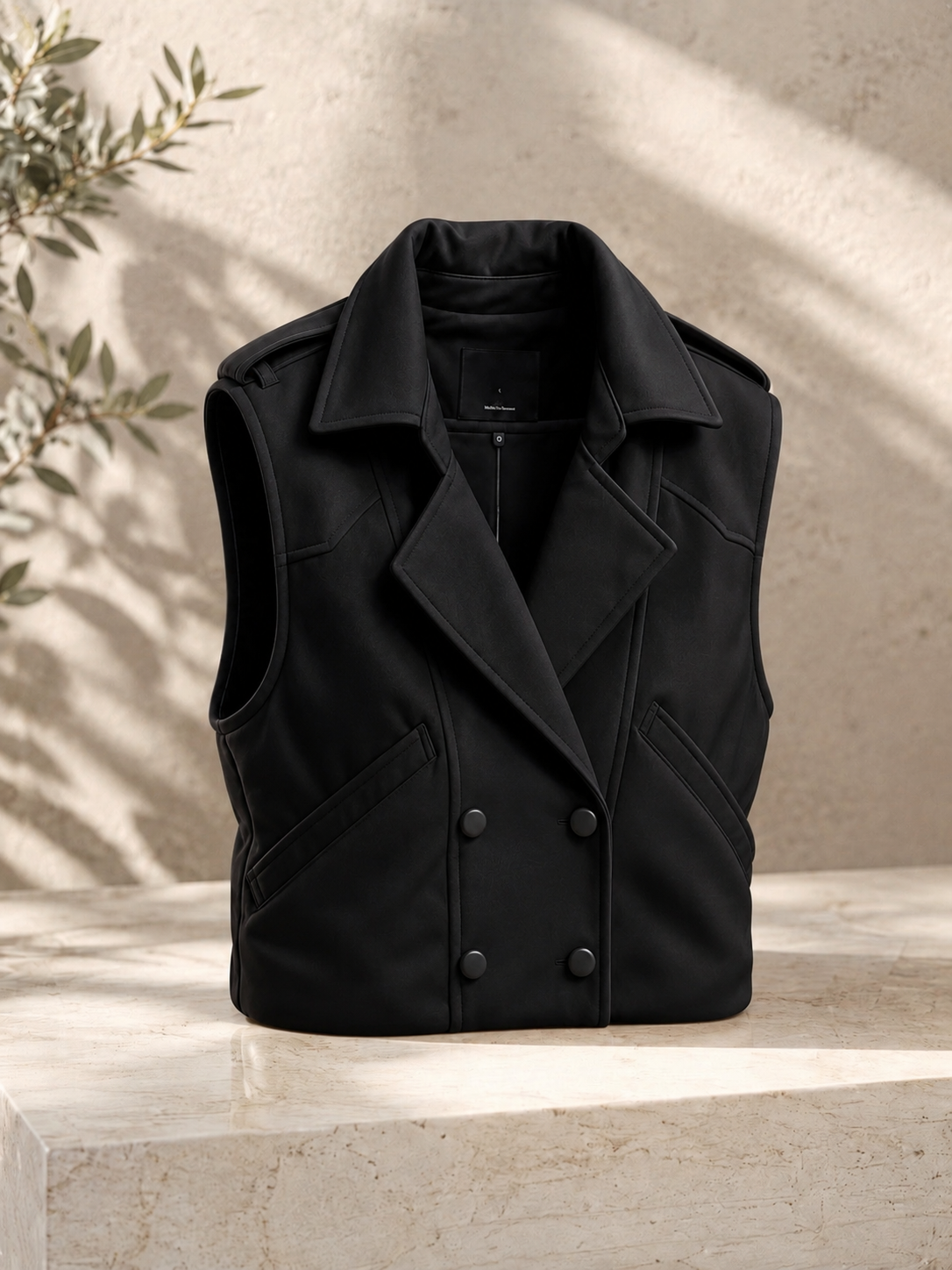 Vest beige y negro