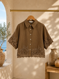 LINEN TOP BRONW