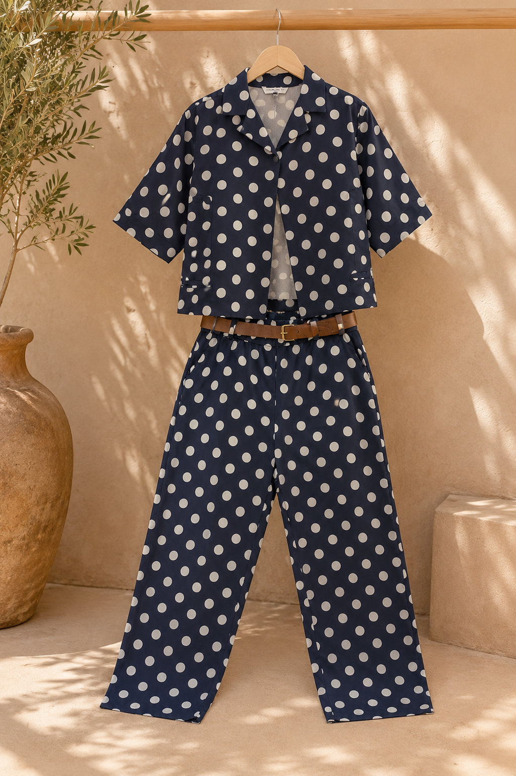 POLKA DOT BLAZER AND PANTS SET